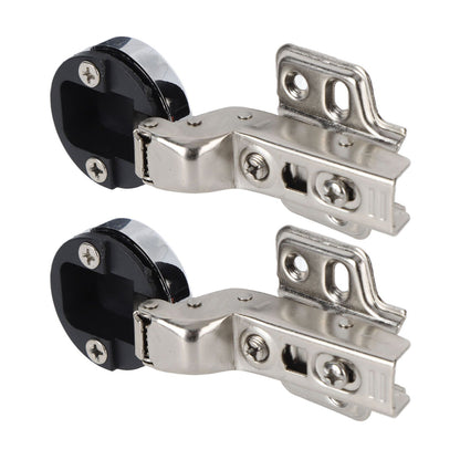 2Set Stainless Steel 201 Cabinet Glass Door Hinge 35 Cup Glass Door Damping Buffer Hinge Large Bend Insert