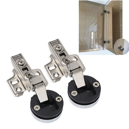 2Set Stainless Steel 201 Cabinet Glass Door Hinge 35 Cup Glass Door Damping Buffer Hinge Large Bend Insert