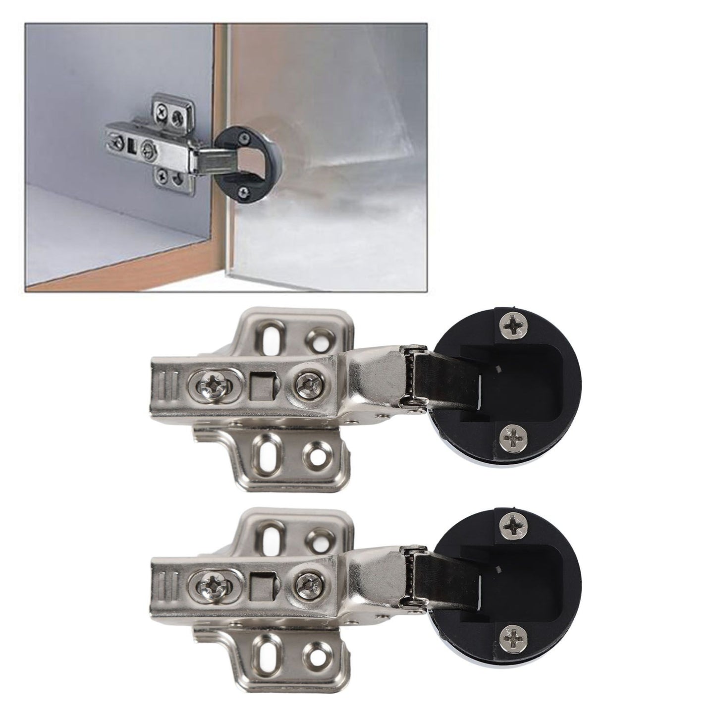 2Set Stainless Steel 201 Cabinet Glass Door Hinge 35 Cup Glass Door Damping Buffer Hinge Large Bend Insert