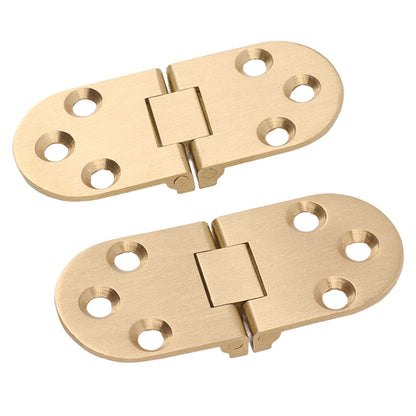 2 Sets Folding Flip Top Hinge Rustproof Round Edge 180 Degree Brass Flap Hinge with Screws for Folding Table Sewing Machine 2.0mm/0.08in