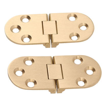 2 Sets Folding Flip Top Hinge Rustproof Round Edge 180 Degree Brass Flap Hinge with Screws for Folding Table Sewing Machine 2.0mm/0.08in