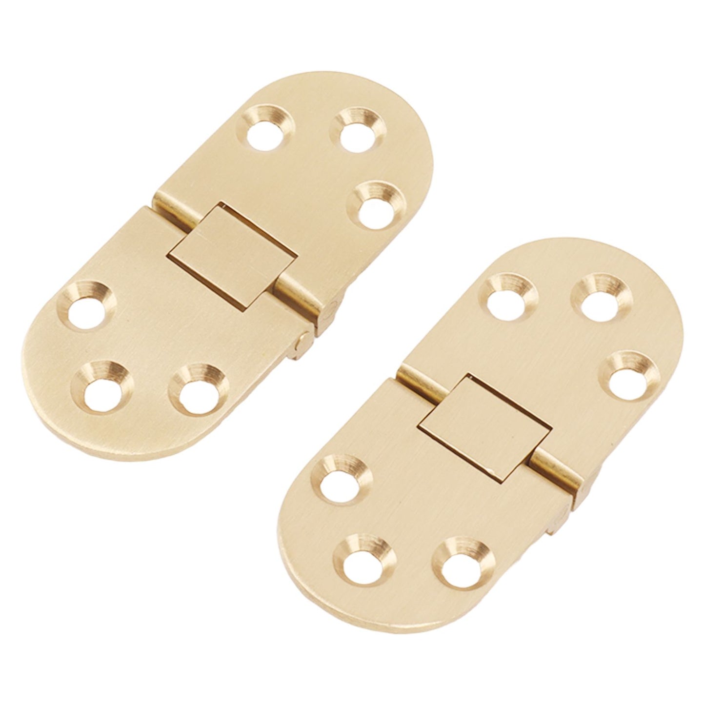 2 Sets Folding Flip Top Hinge Rustproof Round Edge 180 Degree Brass Flap Hinge with Screws for Folding Table Sewing Machine 2.0mm/0.08in