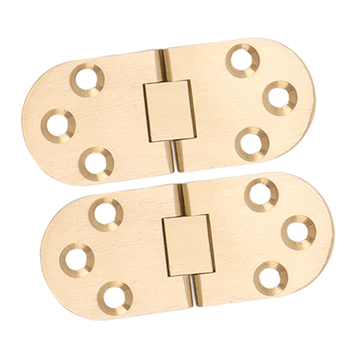 2 Sets Folding Flip Top Hinge Rustproof Round Edge 180 Degree Brass Flap Hinge with Screws for Folding Table Sewing Machine 2.0mm/0.08in
