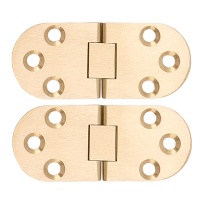 2 Sets Folding Flip Top Hinge Rustproof Round Edge 180 Degree Brass Flap Hinge with Screws for Folding Table Sewing Machine 2.0mm/0.08in