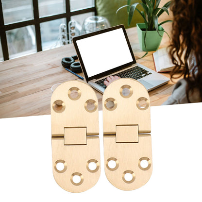 2 Sets Folding Flip Top Hinge Rustproof Round Edge 180 Degree Brass Flap Hinge with Screws for Folding Table Sewing Machine 2.0mm/0.08in