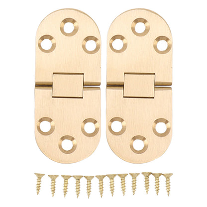2 Sets Folding Flip Top Hinge Rustproof Round Edge 180 Degree Brass Flap Hinge with Screws for Folding Table Sewing Machine 2.5mm/0.10in