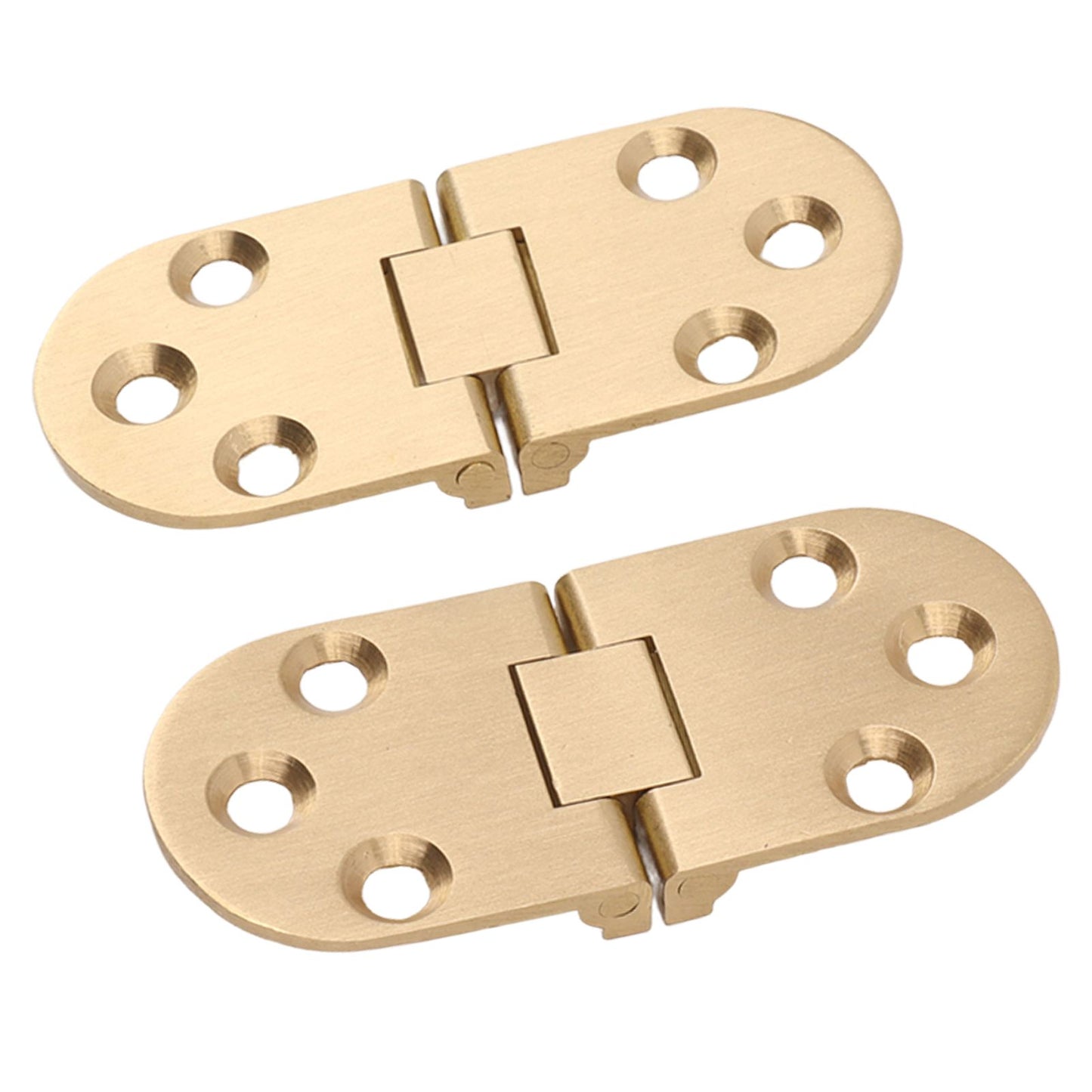 2 Sets Folding Flip Top Hinge Rustproof Round Edge 180 Degree Brass Flap Hinge with Screws for Folding Table Sewing Machine 2.5mm/0.10in