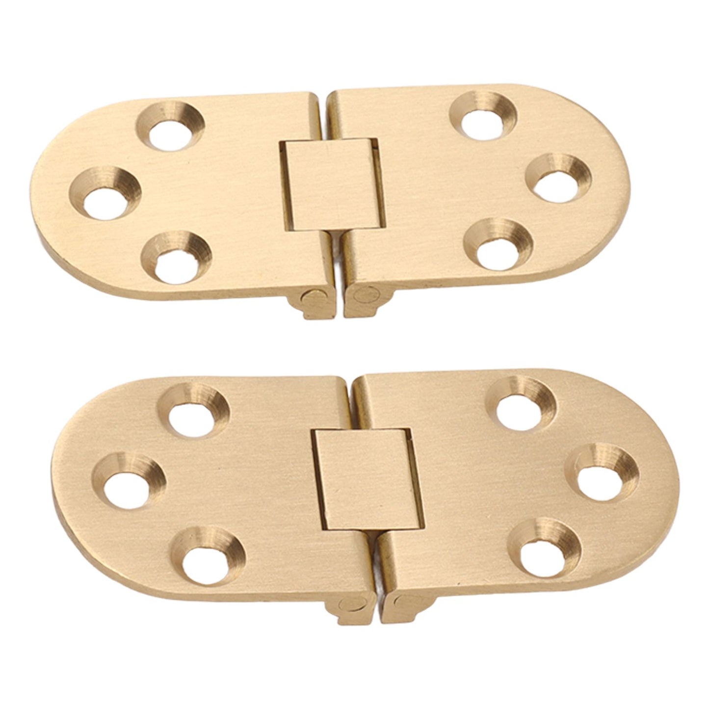 2 Sets Folding Flip Top Hinge Rustproof Round Edge 180 Degree Brass Flap Hinge with Screws for Folding Table Sewing Machine 2.5mm/0.10in