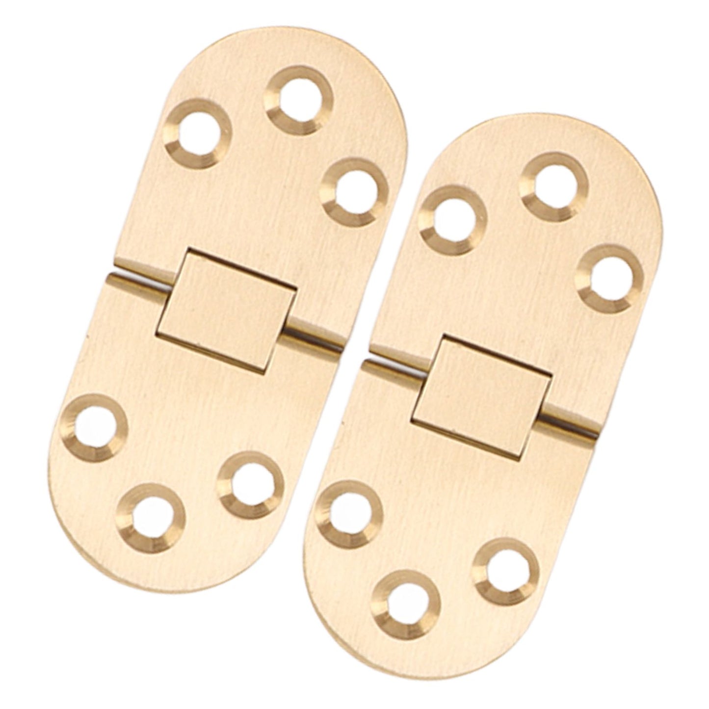 2 Sets Folding Flip Top Hinge Rustproof Round Edge 180 Degree Brass Flap Hinge with Screws for Folding Table Sewing Machine 2.5mm/0.10in