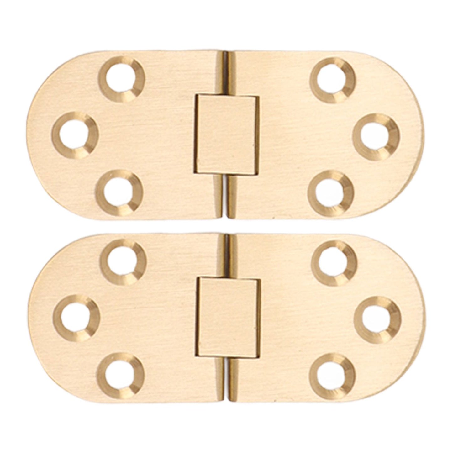 2 Sets Folding Flip Top Hinge Rustproof Round Edge 180 Degree Brass Flap Hinge with Screws for Folding Table Sewing Machine 2.5mm/0.10in
