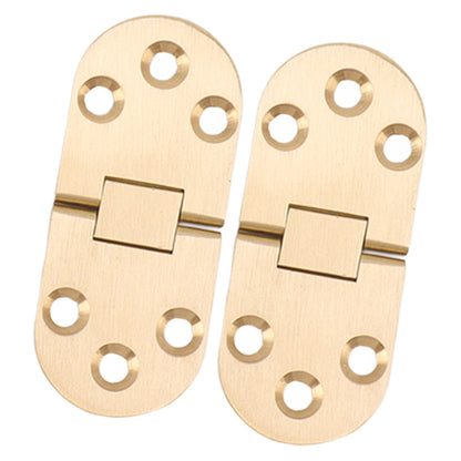 2 Sets Folding Flip Top Hinge Rustproof Round Edge 180 Degree Brass Flap Hinge with Screws for Folding Table Sewing Machine 2.5mm/0.10in