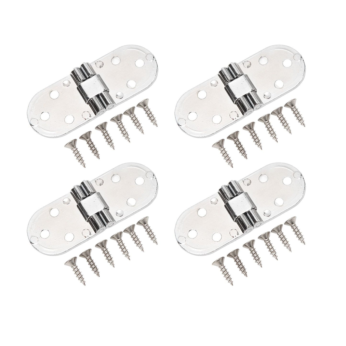 4 Sets 180 Degree Flap Hinge 0.09in Thickness Metal Folding Flip Top Hinge for Folding Table Sewing Machine Bright Chrome