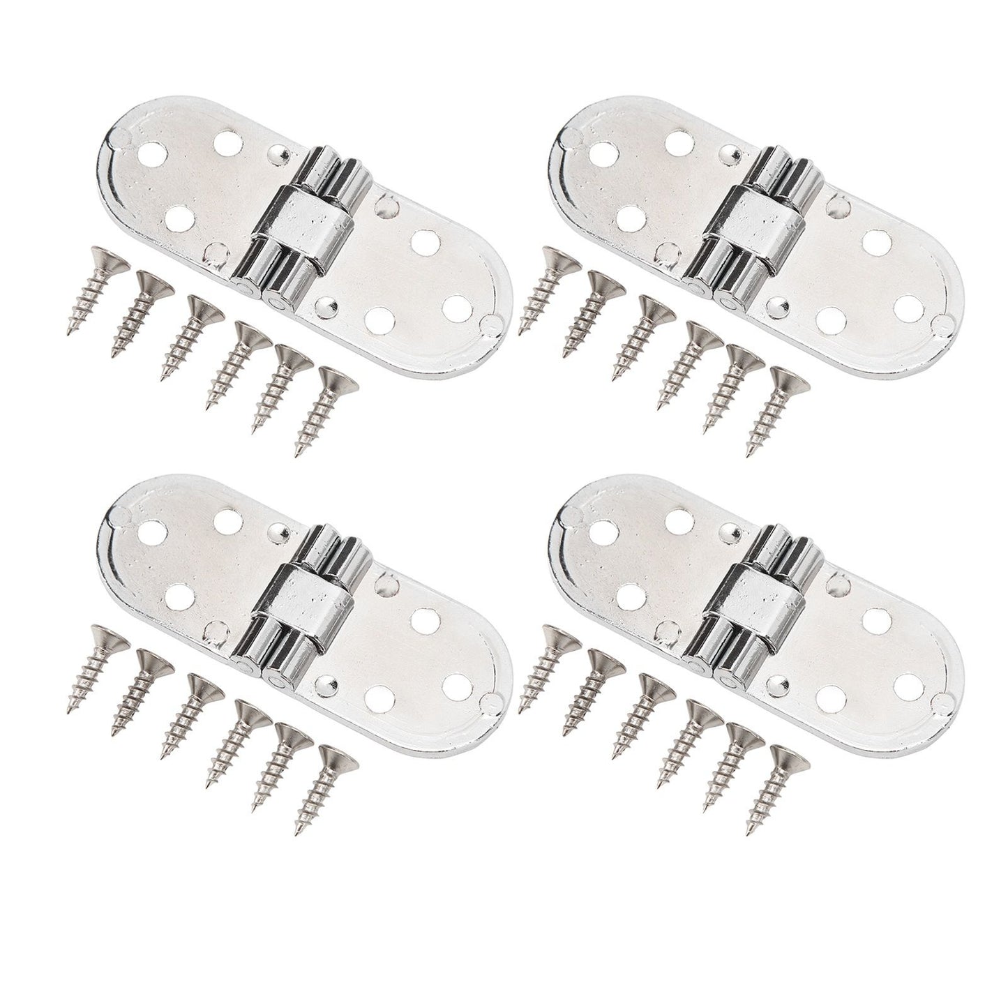4 Sets 180 Degree Flap Hinge 0.09in Thickness Metal Folding Flip Top Hinge for Folding Table Sewing Machine Bright Chrome