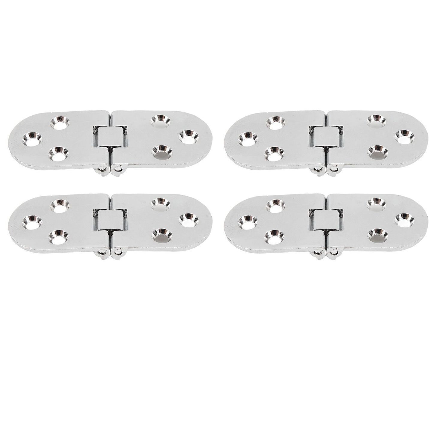 4 Sets 180 Degree Flap Hinge 0.09in Thickness Metal Folding Flip Top Hinge for Folding Table Sewing Machine Bright Chrome