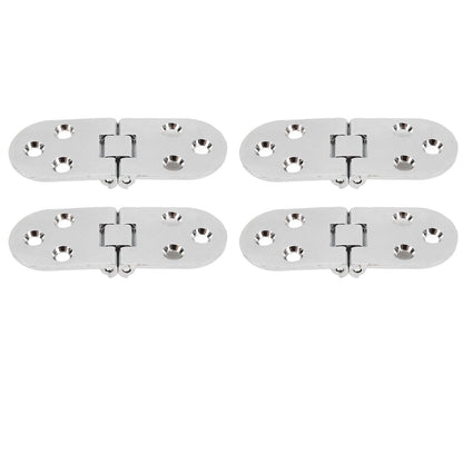 4 Sets 180 Degree Flap Hinge 0.09in Thickness Metal Folding Flip Top Hinge for Folding Table Sewing Machine Bright Chrome