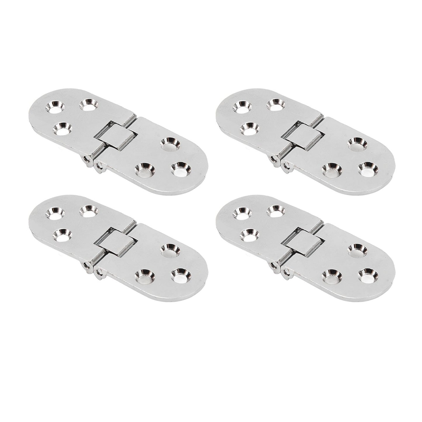 4 Sets 180 Degree Flap Hinge 0.09in Thickness Metal Folding Flip Top Hinge for Folding Table Sewing Machine Bright Chrome