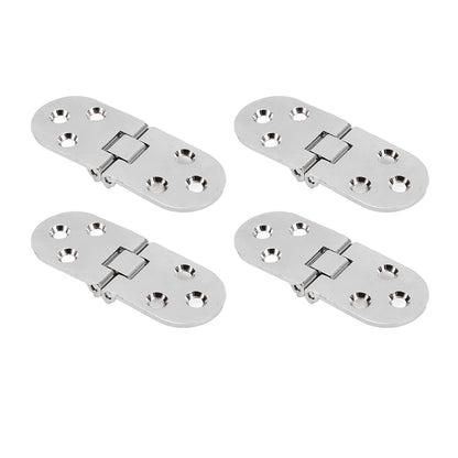 4 Sets 180 Degree Flap Hinge 0.09in Thickness Metal Folding Flip Top Hinge for Folding Table Sewing Machine Bright Chrome