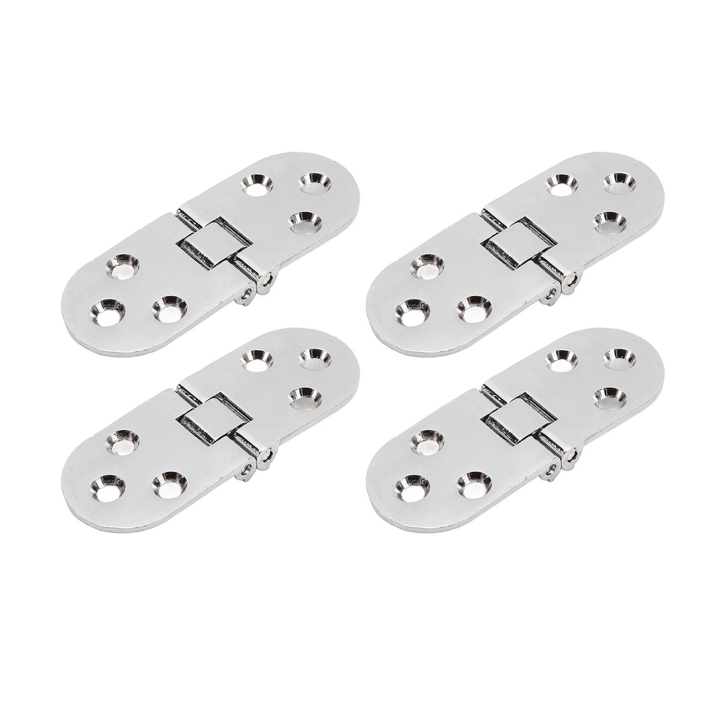 4 Sets 180 Degree Flap Hinge 0.09in Thickness Metal Folding Flip Top Hinge for Folding Table Sewing Machine Bright Chrome