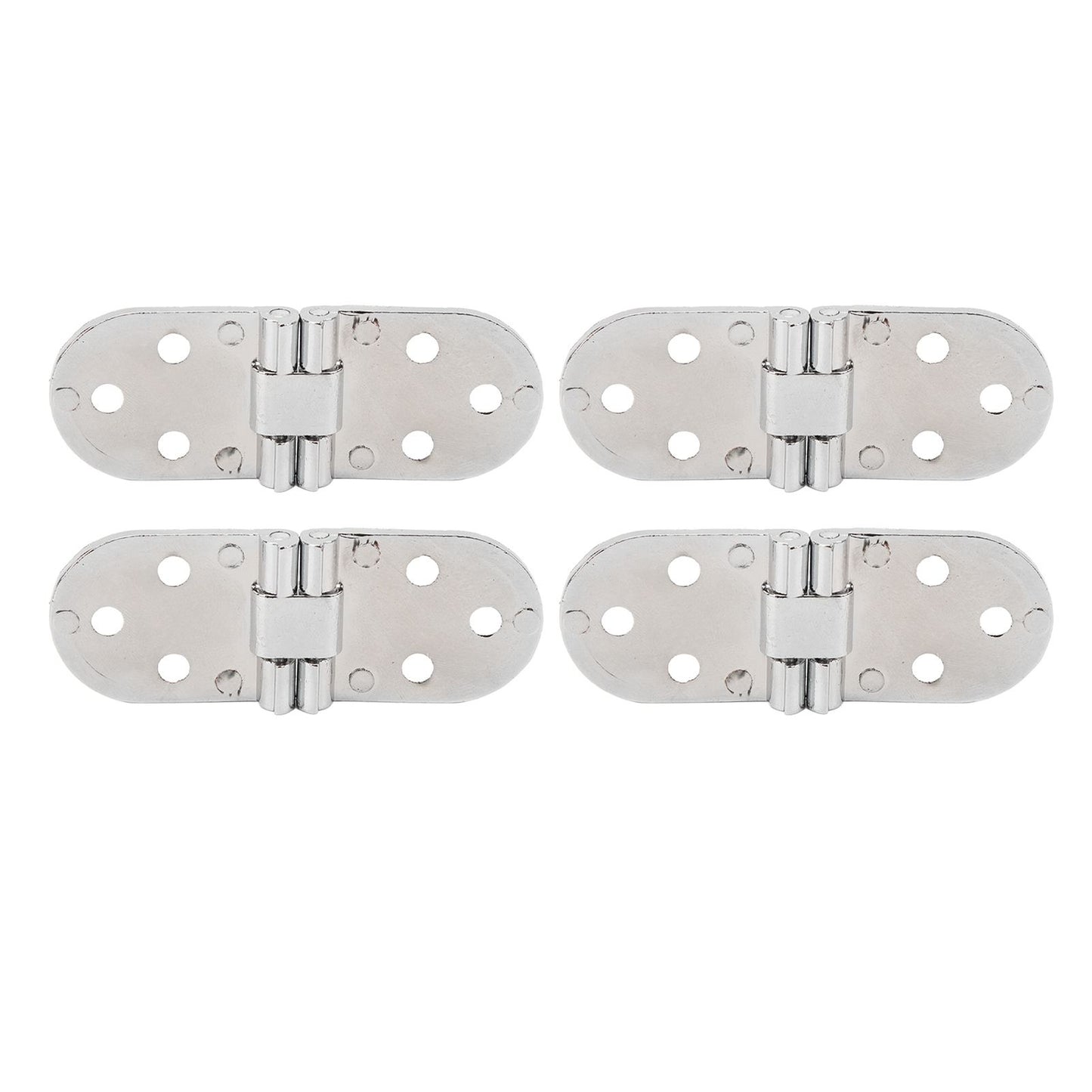 4 Sets 180 Degree Flap Hinge 0.09in Thickness Metal Folding Flip Top Hinge for Folding Table Sewing Machine Bright Chrome