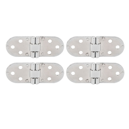 4 Sets 180 Degree Flap Hinge 0.09in Thickness Metal Folding Flip Top Hinge for Folding Table Sewing Machine Bright Chrome