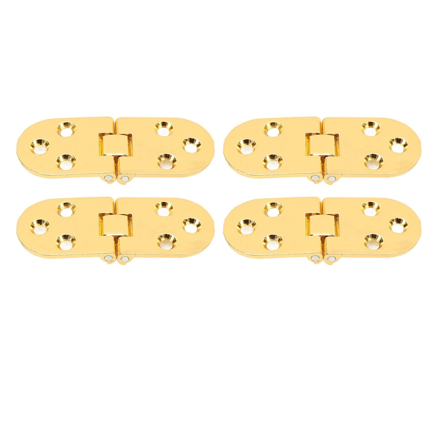 4 Sets 180 Degree Flap Hinge 0.09in Thickness Metal Folding Flip Top Hinge for Folding Table Sewing Machine Bright Gold