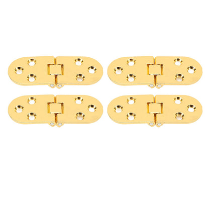 4 Sets 180 Degree Flap Hinge 0.09in Thickness Metal Folding Flip Top Hinge for Folding Table Sewing Machine Bright Gold