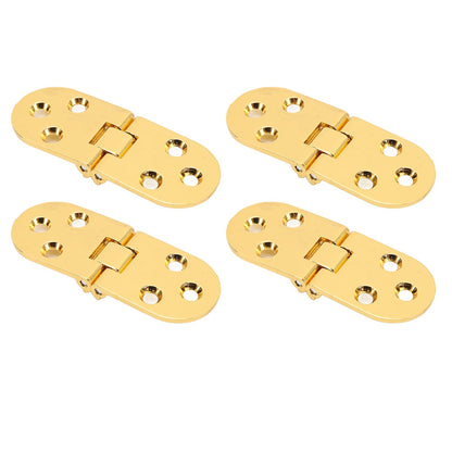 4 Sets 180 Degree Flap Hinge 0.09in Thickness Metal Folding Flip Top Hinge for Folding Table Sewing Machine Bright Gold