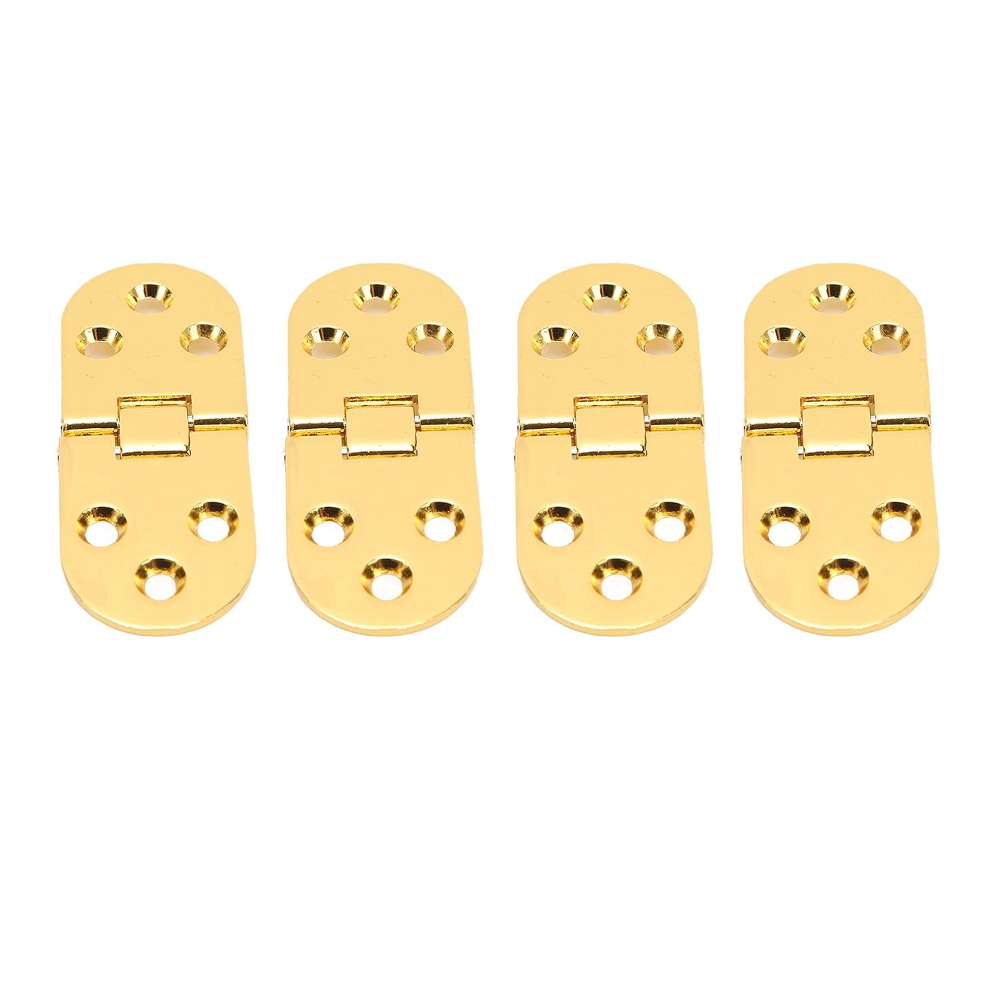 4 Sets 180 Degree Flap Hinge 0.09in Thickness Metal Folding Flip Top Hinge for Folding Table Sewing Machine Bright Gold