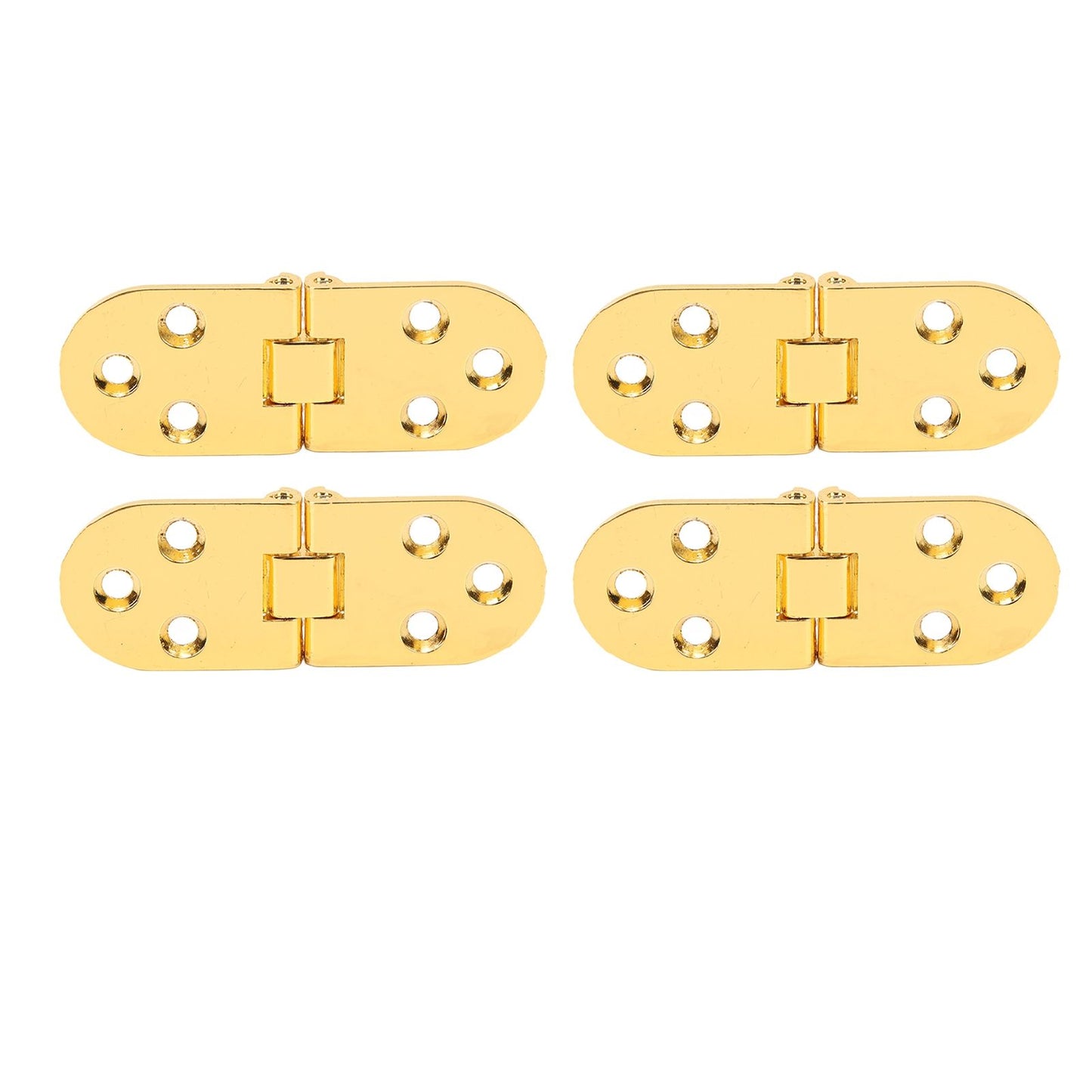 4 Sets 180 Degree Flap Hinge 0.09in Thickness Metal Folding Flip Top Hinge for Folding Table Sewing Machine Bright Gold