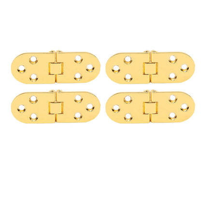 4 Sets 180 Degree Flap Hinge 0.09in Thickness Metal Folding Flip Top Hinge for Folding Table Sewing Machine Bright Gold