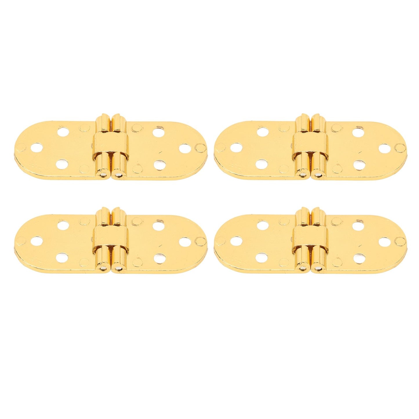 4 Sets 180 Degree Flap Hinge 0.09in Thickness Metal Folding Flip Top Hinge for Folding Table Sewing Machine Bright Gold