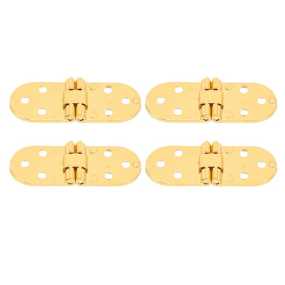 4 Sets 180 Degree Flap Hinge 0.09in Thickness Metal Folding Flip Top Hinge for Folding Table Sewing Machine Bright Gold