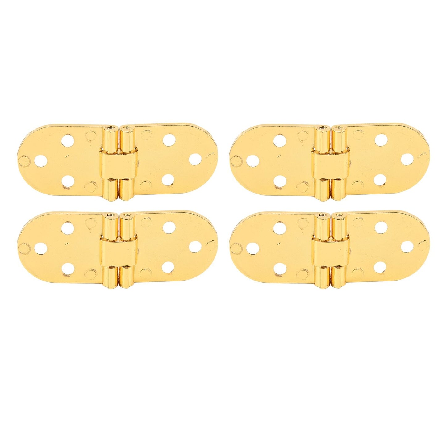 4 Sets 180 Degree Flap Hinge 0.09in Thickness Metal Folding Flip Top Hinge for Folding Table Sewing Machine Bright Gold