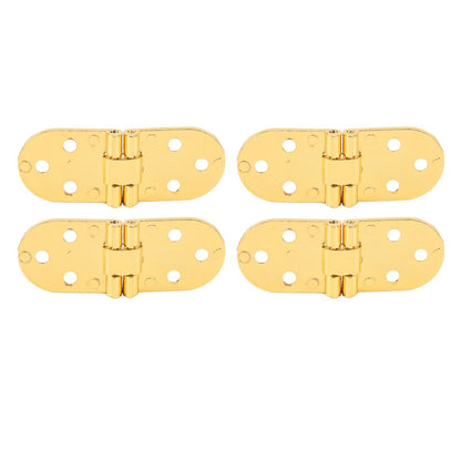 4 Sets 180 Degree Flap Hinge 0.09in Thickness Metal Folding Flip Top Hinge for Folding Table Sewing Machine Bright Gold