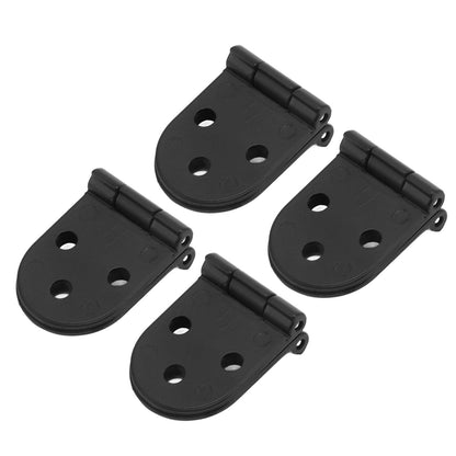 4 Set Round Edge Hinge 180 Degree Painted Black Zinc Alloy Cabinet Hardware for Door with Screw