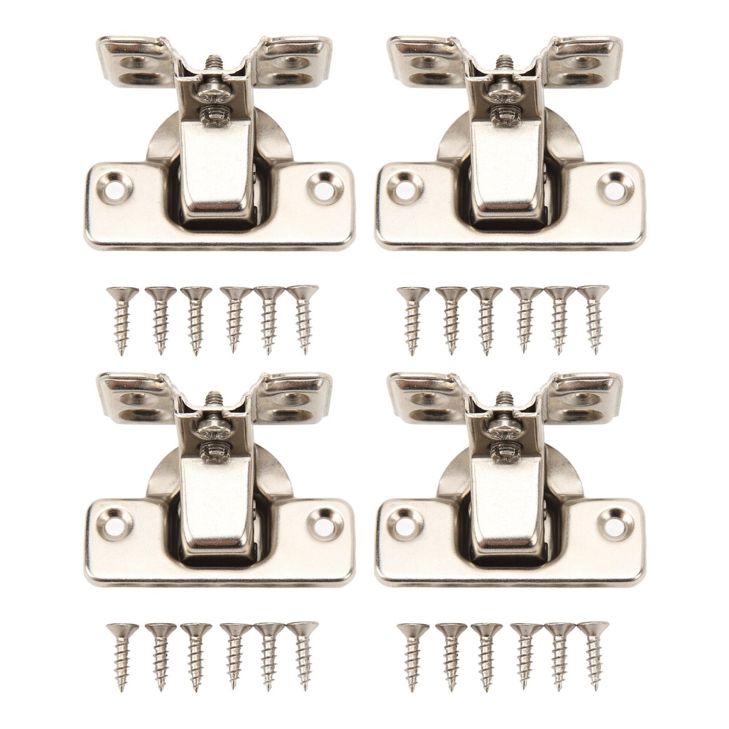 4PCS Cabinet Hinge with 4 Hole Base Cold Rolled Steel Short Arm Cupboard Hinge for Kitchen Bedroom