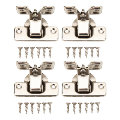 4PCS Cabinet Hinge with 4 Hole Base Cold Rolled Steel Short Arm Cupboard Hinge for Kitchen Bedroom