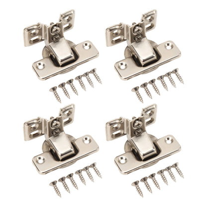 4PCS Cabinet Hinge with 4 Hole Base Cold Rolled Steel Short Arm Cupboard Hinge for Kitchen Bedroom