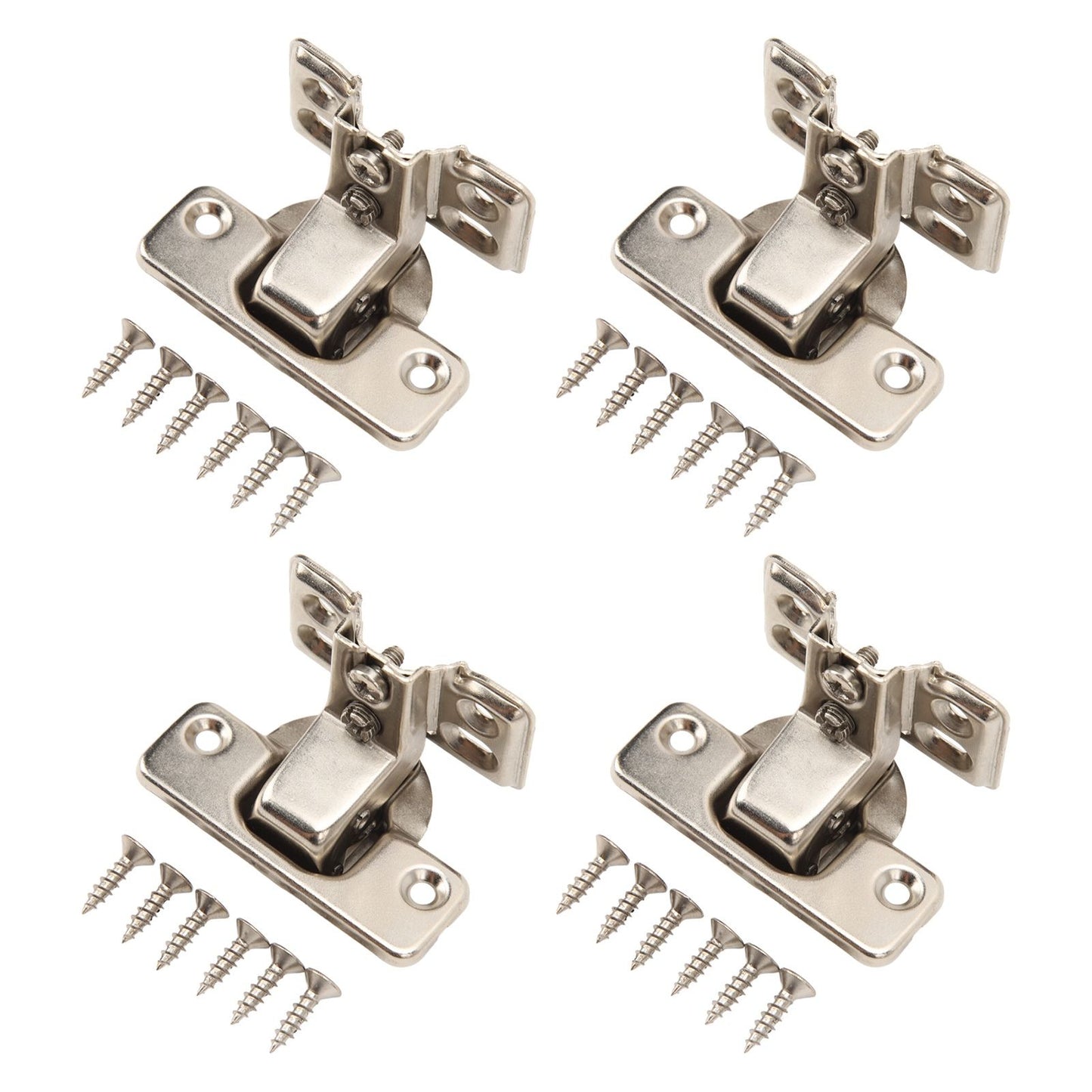 4PCS Cabinet Hinge with 4 Hole Base Cold Rolled Steel Short Arm Cupboard Hinge for Kitchen Bedroom