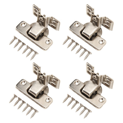 4PCS Cabinet Hinge with 4 Hole Base Cold Rolled Steel Short Arm Cupboard Hinge for Kitchen Bedroom