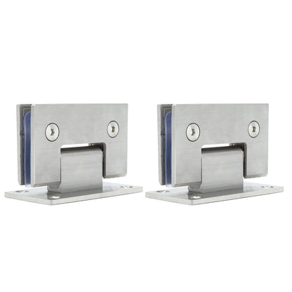 2Pcs Glass Door Hinge Heavy Duty Glass Door 90 Degree Hinges Durable Stainless Steel Bathroom Gate Clamp for Bathroom Toilet