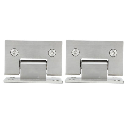 2Pcs Glass Door Hinge Heavy Duty Glass Door 90 Degree Hinges Durable Stainless Steel Bathroom Gate Clamp for Bathroom Toilet