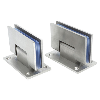 2Pcs Glass Door Hinge Heavy Duty Glass Door 90 Degree Hinges Durable Stainless Steel Bathroom Gate Clamp for Bathroom Toilet