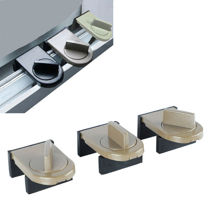 3PCS Sliding Window Locks Aluminum Alloy Safety Lock for Home Bedroom Bathroom Office Brown