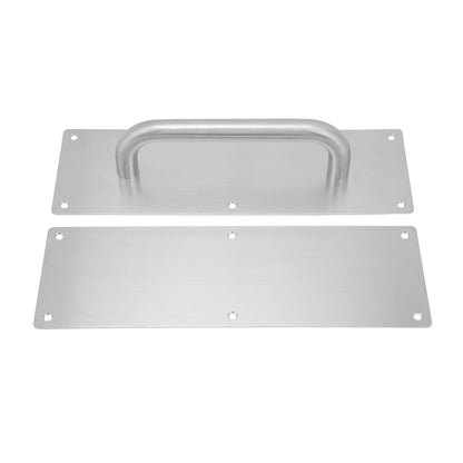Pull Push Door Plate Handle with Screws 304 Stainless Steel White Oval Handle for Offices Hotels Restaurants