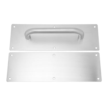 Pull Push Door Plate Handle with Screws 304 Stainless Steel White Oval Handle for Offices Hotels Restaurants