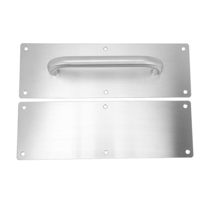 Pull Push Door Plate Handle with Screws 304 Stainless Steel White Oval Handle for Offices Hotels Restaurants