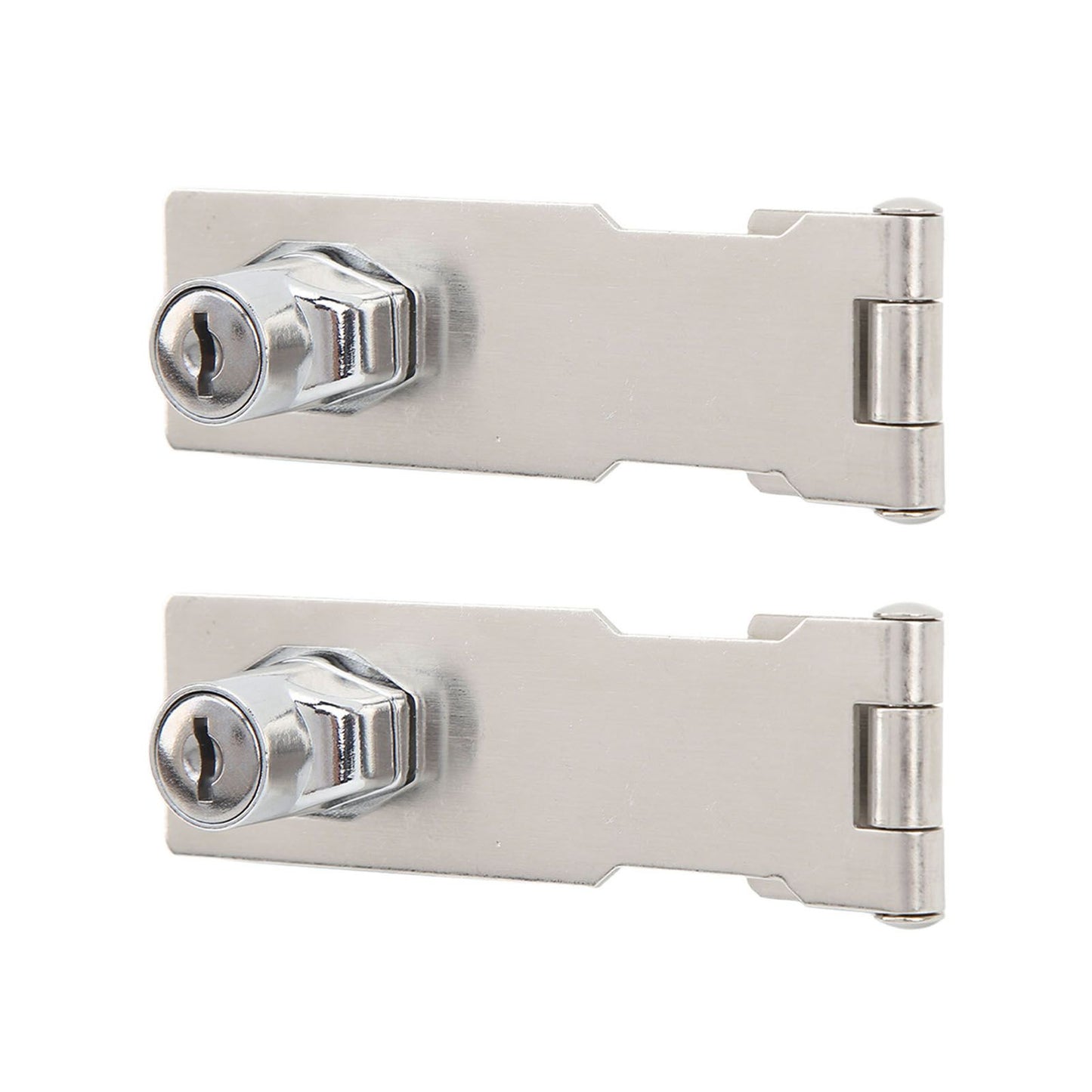 2PCS Keyed Hasp Locks 201 Stainless Steel Zinc Alloy Twist Knob Catch Latch Safety Lock for Cabinets Doors Silver