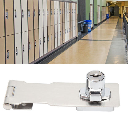 2PCS Keyed Hasp Locks 201 Stainless Steel Zinc Alloy Twist Knob Catch Latch Safety Lock for Cabinets Doors Silver