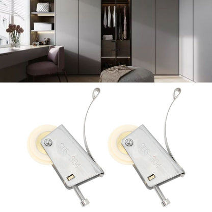 2Set Cabinet Sliding Door Window Roller Pulley Stainless Steel Sliding Door Window Roller Pulley Including Upper Wheel Waterproof Copper Core Cam Wheel